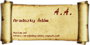 Aradszky Ádám névjegykártya