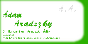 adam aradszky business card