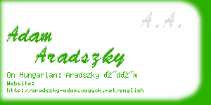 adam aradszky business card